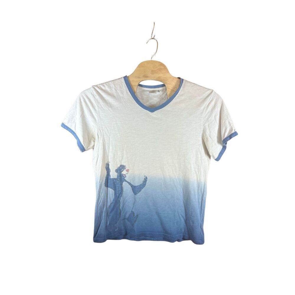 Disney Parks Junk Food Baloo Jungle Book Ringer V-Neck Shirt T-Shirt Large